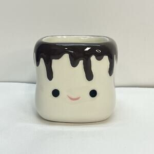 ceramic marshmallow mug decorative hot chocolate smiling face chocolate drizzle